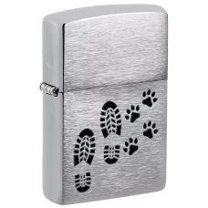 Зажигалка бензиновая Zippo Footprints Design Серебристый (46322)