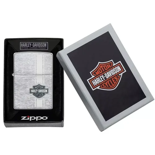 Бензиновые зажигалки Зажигалка бензиновая Zippo Harley Davidson brushed chrome (49828)