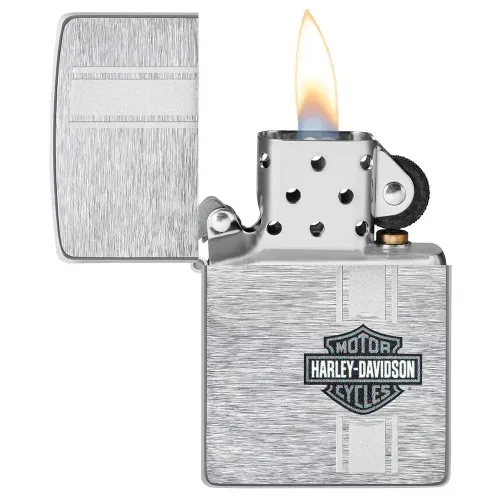 Бензиновые зажигалки Зажигалка бензиновая Zippo Harley Davidson brushed chrome (49828)