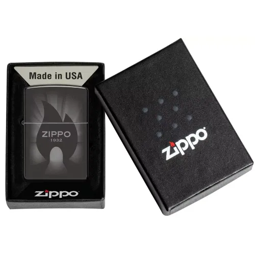 Бензинові запальнички Запальничка бензинова ZIPPO High Polish Black Radiant Design (46175)