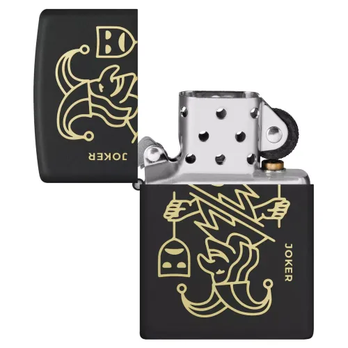 Бензинові запальнички Запальничка бензинова ZIPPO Joker Card Design, чорний (46290) Бензинові запальнички Запальничка бензинова ZIPPO Joker Card Design, чорний (46290)