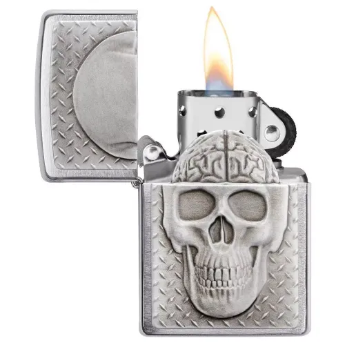 Бензинові запальнички Запальничка бензинова ZIPPO Skull with Brain Surprise (29818)