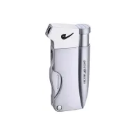 Зажигалка газовая для трубки Silver Match Budapest с набором инструментов, серебристая (40672146SL)