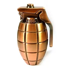 Запальничка металева газова турбо зелене полум'я "Граната" колір мідь 6х4х3,5 см (DN27804A)