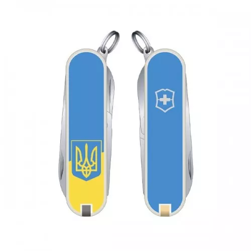 Ножі та мультитули Victorinox Ніж Victorinox Classic Sd Ukraine 58 мм 7 предметів Жовто-блакитний (0.6223.7R3)