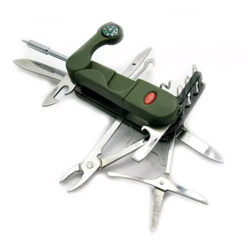 Другие ножи, комплекты и аксессуары Складаний кишеньковий ніж STINGER 18 в 1 Зелений (DN18870)