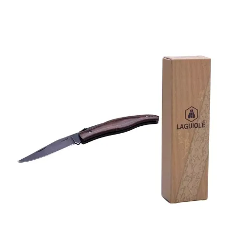 Другие ножи, комплекты и аксессуары Складаний ніж 21,5 см Laguiole чорне лезо, дерево бук пакка, коричневий (40268378)