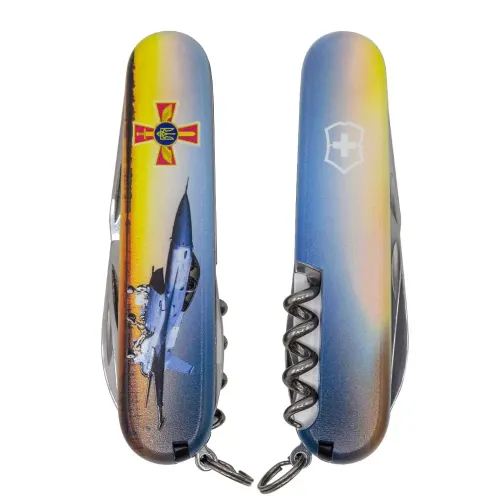 Ножі та мультитули Victorinox Складной нож Victorinox Climber Army Самолет и Эмблема ВС ВСУ (1.3703.3_W3040p)