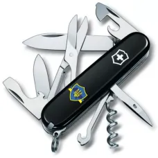Складной нож Victorinox Climber Ukraine Трезубец на щите с лентой (1.3703.3_T1070u)