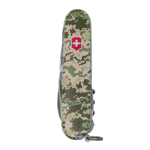 Ножі та мультитули Victorinox Складной нож Victorinox Huntsman Army Пиксель с красным логотипом (1.3713.3.W3941p)