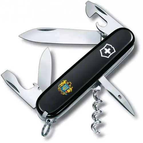 Ножі та мультитули Victorinox Складной нож Victorinox Spartan Ukraine 91мм 12функций Черный Большой Герб Украины (1.3603.3_T0400u)