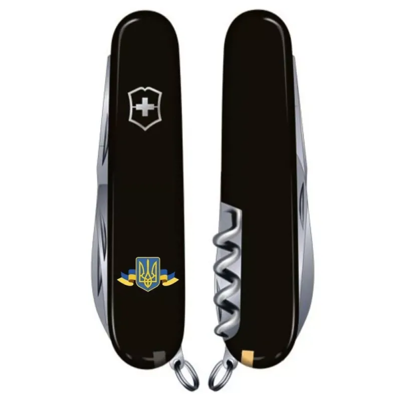 Складной нож Victorinox Spartan Ukraine 91мм 12 функций Черный (1.3603.3_T1010u)