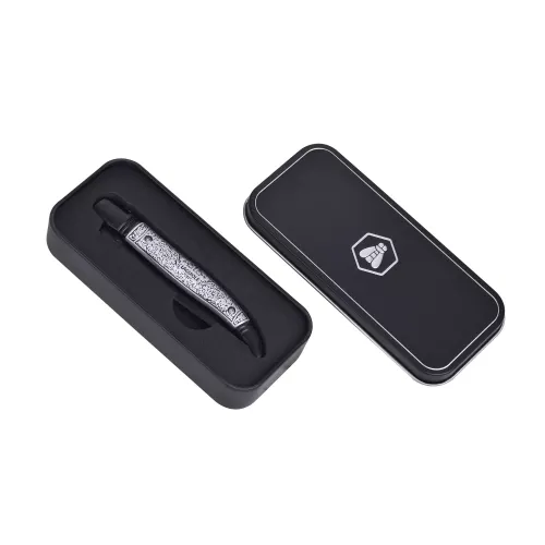 Другие ножи, комплекты и аксессуары Складаний ніж 21,5 см LAGUIOLE чорне лезо, вінтаж срібло, металева коробка (40269042)