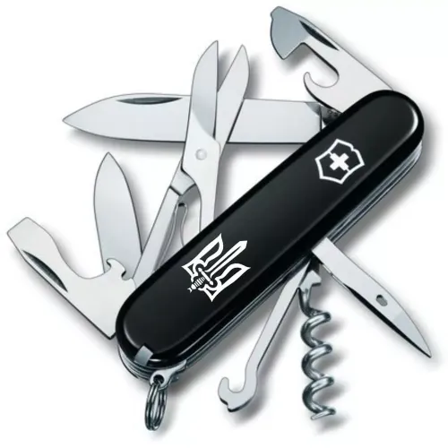 Ножі та мультитули Victorinox Складной нож Victorinox Climber Ukraine 91 мм 14 функций Трезубец ОУН (1.3703.3_T0300u)