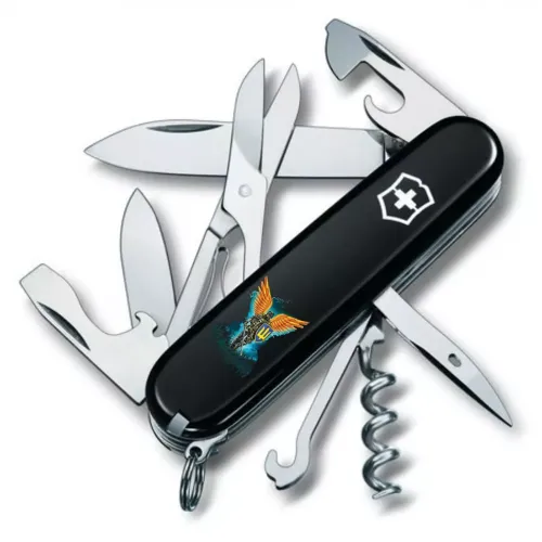 Ножі та мультитули Victorinox Складной нож Victorinox Climber Ukraine 91 мм Ангел ВСУ (1.3703.3_T1061u)