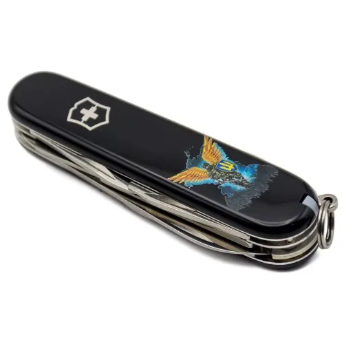 Ножі та мультитули Victorinox Складной нож Victorinox Climber Ukraine 91 мм Ангел ВСУ (1.3703.3_T1061u)