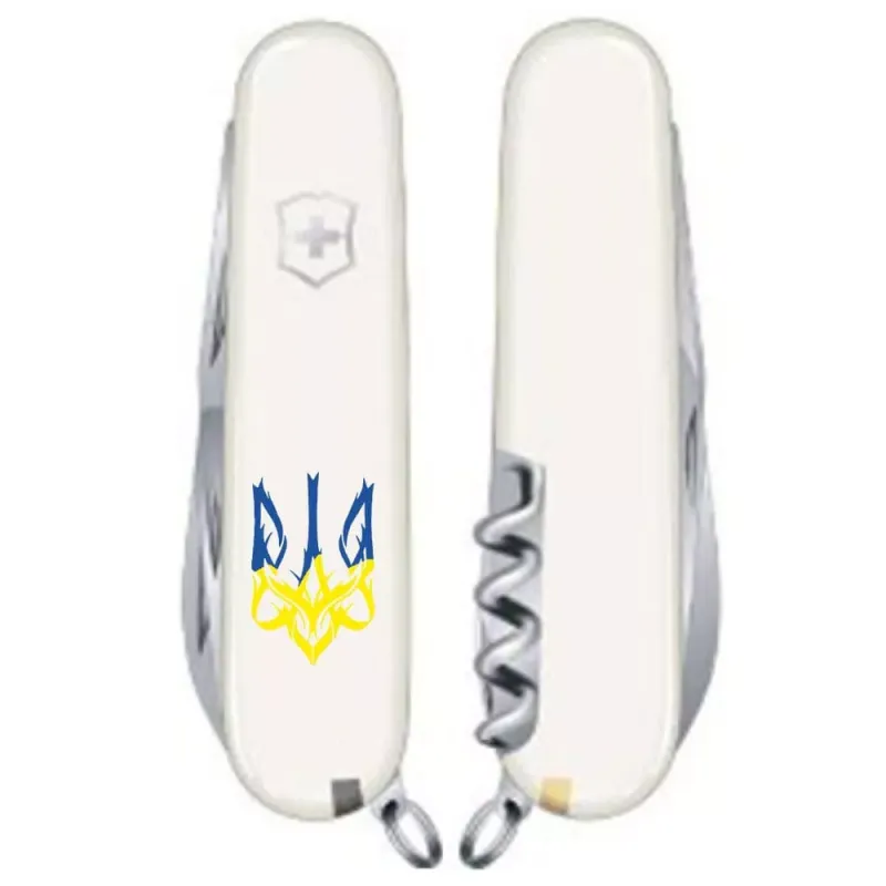 Складной нож Victorinox Spartan Ukraine Трезубец готический (1.3603.7_T0637u)
