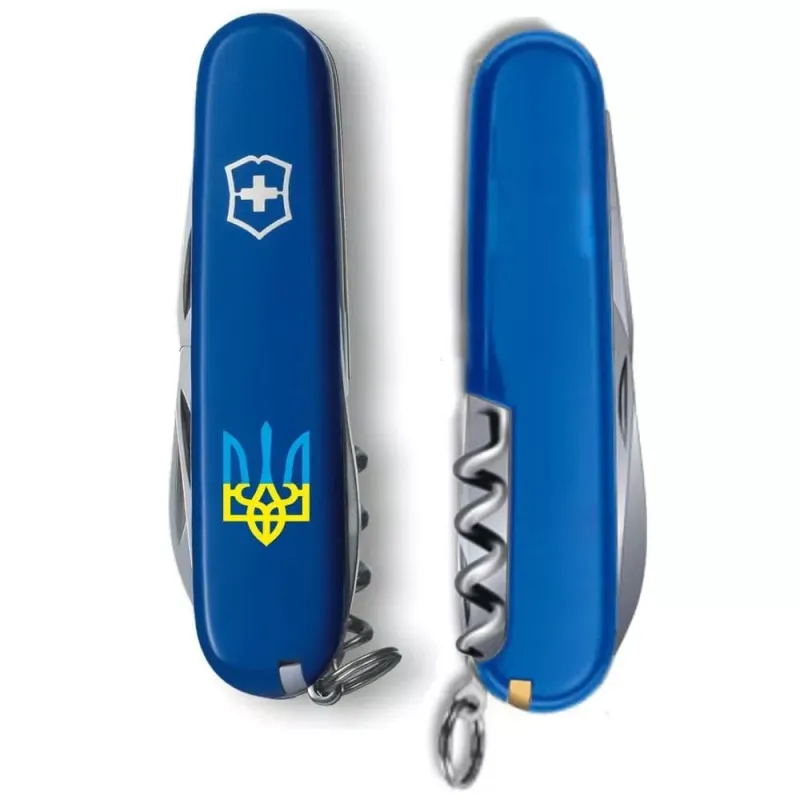 Складной нож Victorinox Spartan Ukraine 91мм Синий с малым Государственным Гербом Украины (1.3603.2_T0016u)