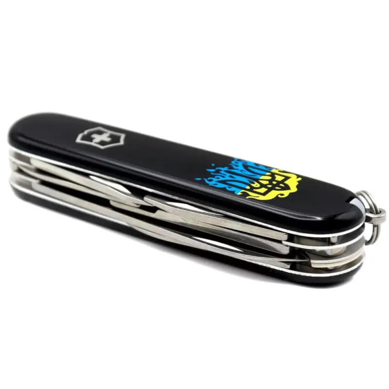 Складной нож Victorinox Climber Ukraine 91 мм 14 функций огненный Трезубец (1.3703.3_T0316u)