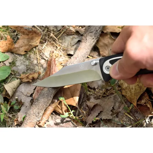 Другие ножи, комплекты и аксессуары Складаний мисливський ніж 22 см Laguiole чорне дерево пакка з металевим візерунком (40268404)