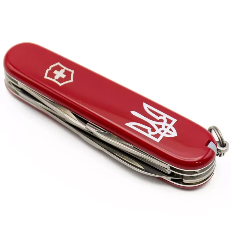 Складной нож Victorinox Climber Ukraine 91 мм Трезубец белый (1.3703_T0010u)