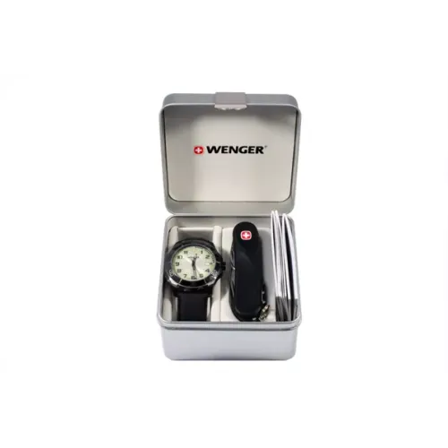 Другие ножи, комплекты и аксессуары Набір Wenger годинник та ніж Чорний (70474)