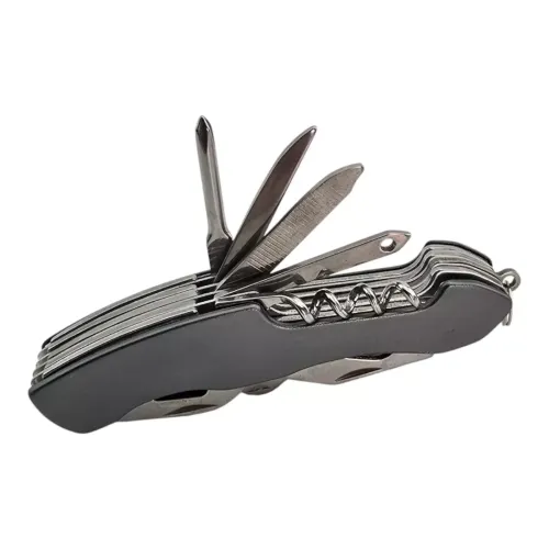 Другие ножи, комплекты и аксессуары Ніж складаний 97 мм з набором інструментів 11 функцій, накладки метал, сірий (DN36522)