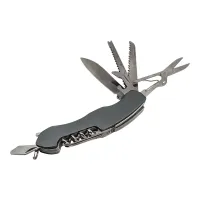 Ніж складаний 97 мм з набором інструментів 11 функцій, накладки метал, сірий (DN36522)