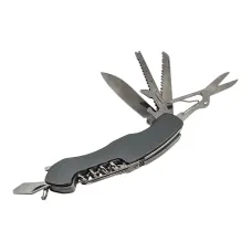 Ніж складаний 97 мм з набором інструментів 11 функцій, накладки метал, сірий (DN36522)