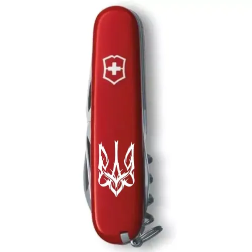 Ножі та мультитули Victorinox Складной нож Victorinox Camper Ukraine Трезубец готический белый (1.3613_T0630u)