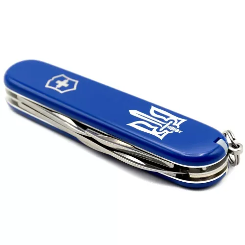 Ножі та мультитули Victorinox Складной нож Victorinox Spartan Ukraine 91 мм 12 функций Трезубец ОУН (1.3603.2_T0300u)