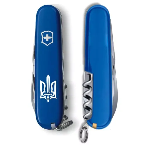 Ножі та мультитули Victorinox Складной нож Victorinox Spartan Ukraine 91 мм 12 функций Трезубец ОУН (1.3603.2_T0300u)