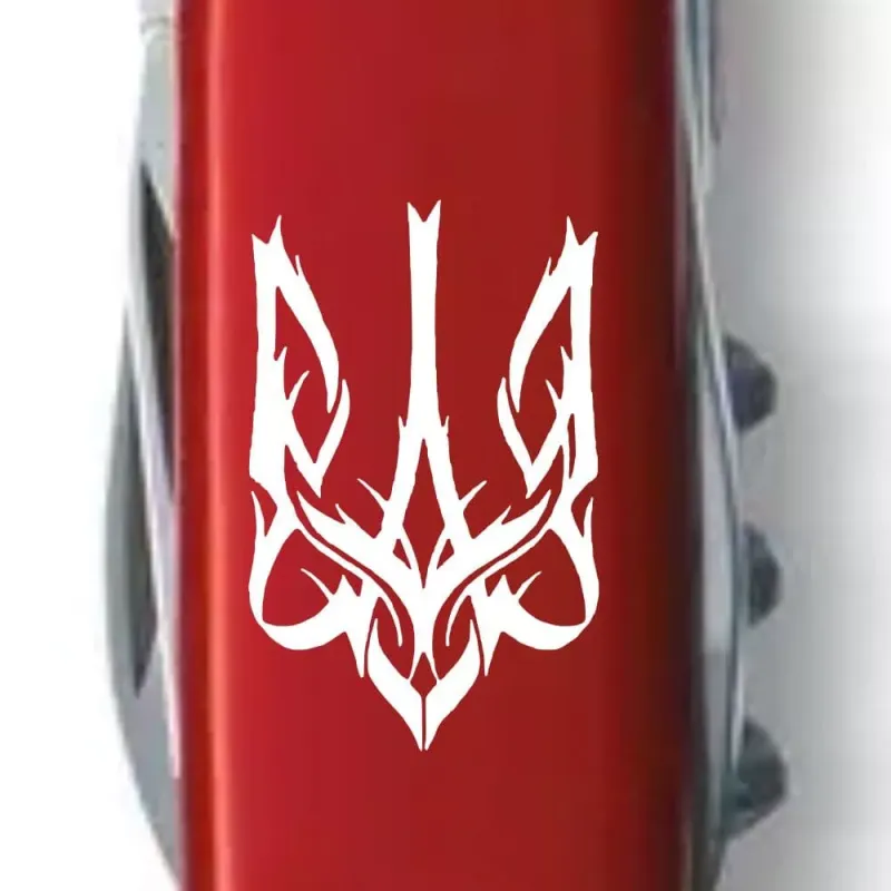 Складной нож Victorinox Spartan Ukraine 91 мм, 12 фунций Трезубец готический белый (1.3603_T0630u)