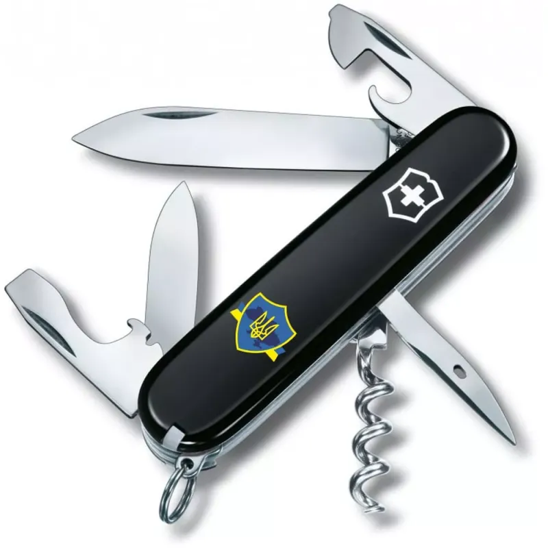 Складной нож Victorinox Spartan Ukraine Трезубец на щите с лентой (1.3603.3_T1070u)