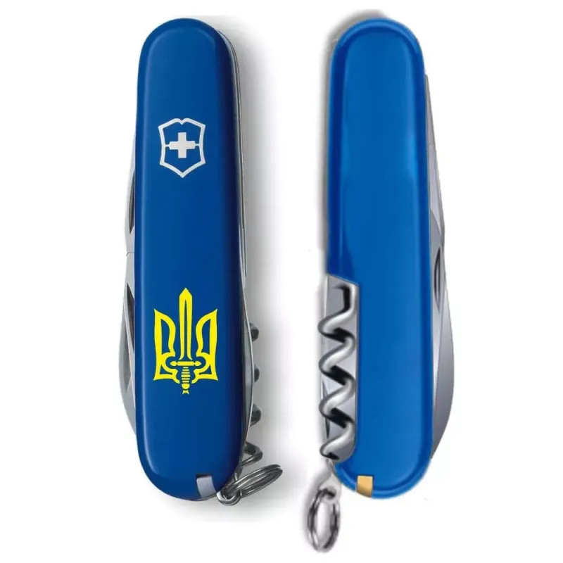 Складной нож Victorinox Spartan Ukraine 91 мм 12 функций Трезубец ОУН (1.3603.2_T0308u)