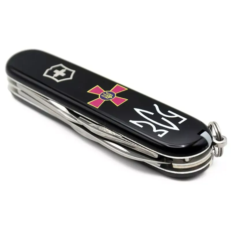 Складной нож Victorinox Spartan Army 91 мм 12 функций Эмблема ВСУ и Трезубец ЗСУ (1.3603.3_W1010u)