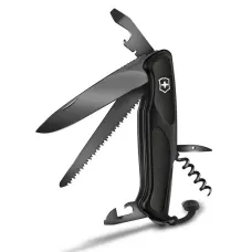 Швейцарський складаний ніж Victorinox RangerGrip 55 Onyx Black 130 мм 12 функцій Чорний (0.9563.С31Р)