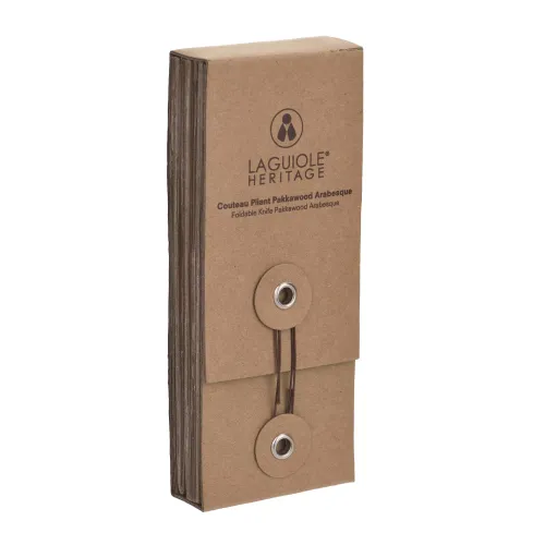 Другие ножи, комплекты и аксессуары Складаний ніж Laguiole 21 см Grey Arabesque сіре дерево пакка, металевий візерунок на рукояті, крафтова коробка (40273019)