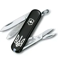 Складной нож Victorinox Classic SD Ukraine 58 мм 7 функций Герб Украины (0.6223.3_T0010r)
