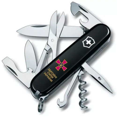 Ножі та мультитули Victorinox Складной нож Victorinox Climber Army 91 мм 14 функций Эмблема ВСУ и Надпись ЗСУ (1.3703.3_W1011u)