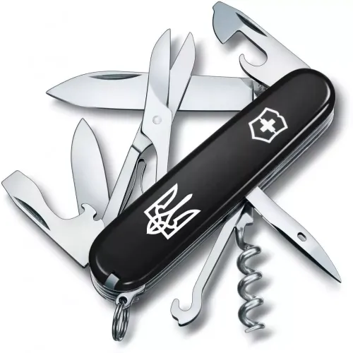 Ножі та мультитули Victorinox Складной нож Victorinox Climber Ukraine 91 мм Трезубец белый (1.3703.3_T0010u)