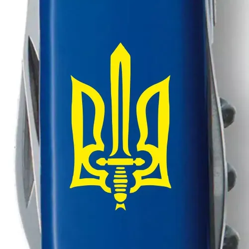 Ножі та мультитули Victorinox Складной нож Victorinox Spartan Ukraine 91 мм 12 функций Трезубец ОУН (1.3603.2_T0308u)