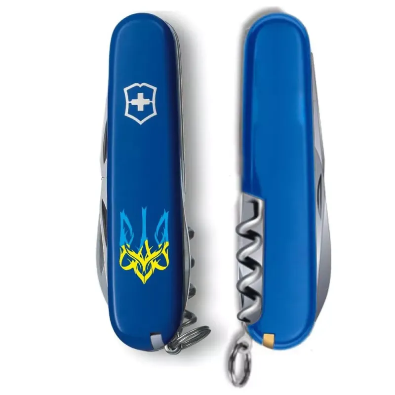 Складной нож Victorinox Spartan Ukraine Трезубец готический сине-желтый (1.3603.2_T0636u)