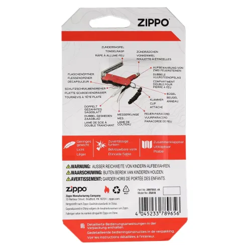 Ніж мультитул 7 в 1 для для аварійного розведення вогню Zippo Fire Starting Multi-Tool блістер на картоні (2007553)