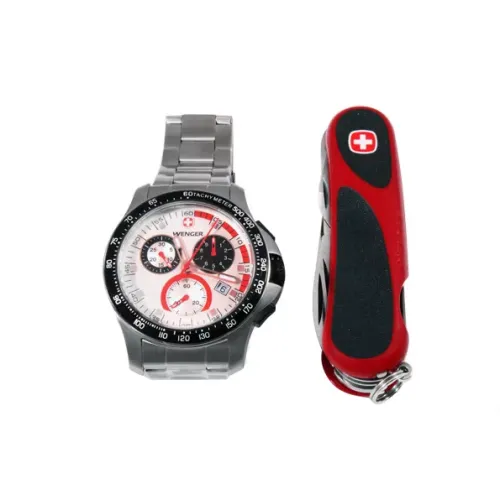 Другие ножи, комплекты и аксессуары Набір Wenger годинник та ніж Червоно-чорний (70797)