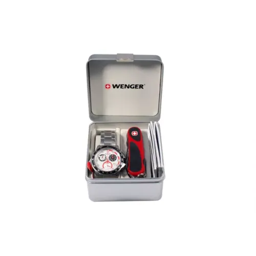 Другие ножи, комплекты и аксессуары Набір Wenger годинник та ніж Червоно-чорний (70797)