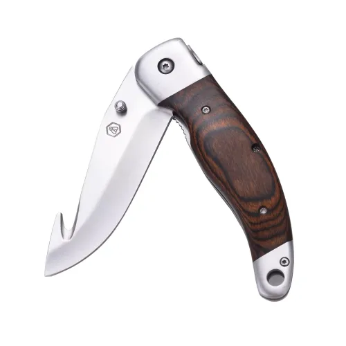 Другие ножи, комплекты и аксессуары Складаний мисливський ніж зі чорним шкіряним чохлом 21,5 см Laguiole, дерево, Коричневий (40268457)