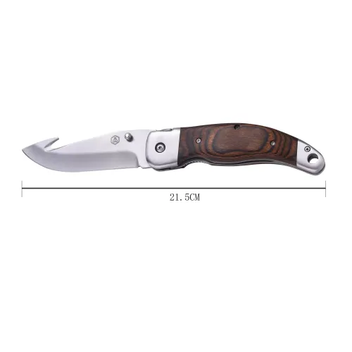 Другие ножи, комплекты и аксессуары Складаний мисливський ніж зі чорним шкіряним чохлом 21,5 см Laguiole, дерево, Коричневий (40268457)