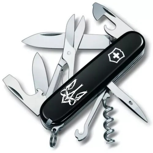 Ножі та мультитули Victorinox Складной нож Victorinox Climber Ukraine Трезубец готический белый (1.3703.3_T0630u)