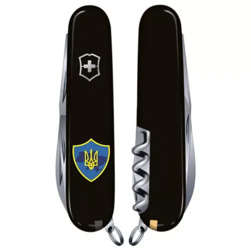 Ножі та мультитули Victorinox Складной нож Victorinox Spartan Ukraine Трезубец на щите (1.3603.3_T1080u)